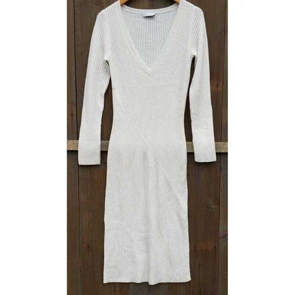 Equipment | Dresses | Equipment Women White Tight Wool Blend Long Sleeve Knit  Sweater Dress Sz S | Poshmark